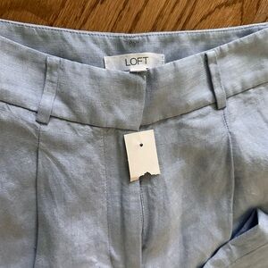 LOFT Soft Blue Linen Trousers